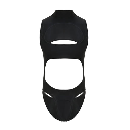 Bodysuit Tank Top Gothic Men Sexy Sleeveless Hollow out Backless Erotic Lingerie One-piece Playsuit Clubwear Streetwear