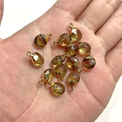 5pcs 6x10MM Faceted Natural Stone Oval Pendant Charm Pendant for DIY Jewelry Making Necklace Earrings Gem Accessory Wholesale