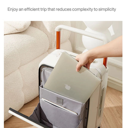 Mixi Front Laptop Pocket Suitcase Wide Handle Travel Suitcase Men 20''Carry-On Luggage Women PC Aluminum Frame Trolley Case 24''