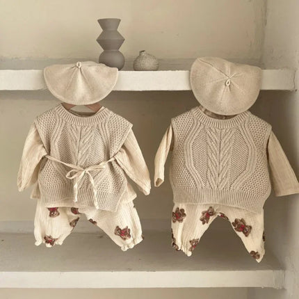 Summer New Baby Pants 2023 Korean Kids Spring Organic Cotton Loose Tiger Bear Floral Print Pants Boys And Girls Lantern Trousers