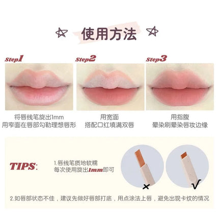 FLORTTE Lip Liner Pencil Matte Lipstick Long Lasting,Smooth Application Mechanical Lip Liners Pencil
