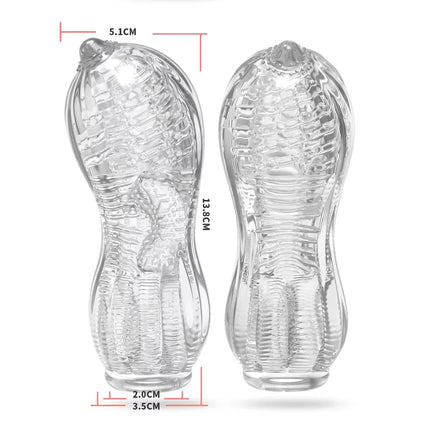 Male Masturbation Soft Rubber Transparent Vaginal Massage Airplane Cup Portable Hidden Male Tool Manual Trainer Adult Sex Toy