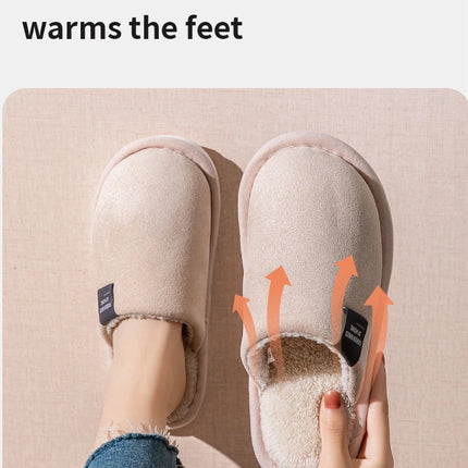 Household Indoor Men's Slippers Autumn and Winter Home Floor for Guests Lightweight Quiet Non-slip Suede Fabric Couple's Shoes