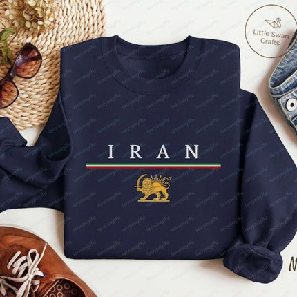 Iran Lion and Sun Sweatshirt Iranian Flag Crewneck Pullover Unisex Winter Clothes Women Y2k Clothes Streetwear Women Hoodie Tops