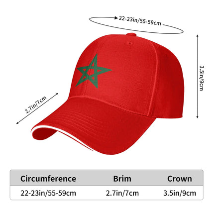 Morocco Flag Outfits Men Women Baseball Cap  Trucker Hat Unique Daily Headwear Adjustable Snapback Cap
