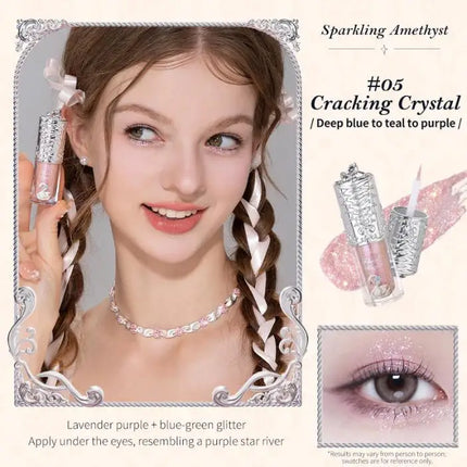 Flower Knows Swan Ballet Series Liquid Eye Shadow Pearlescent Fine Shiner Fine Sparkling Sequins 4g Eye Makeup