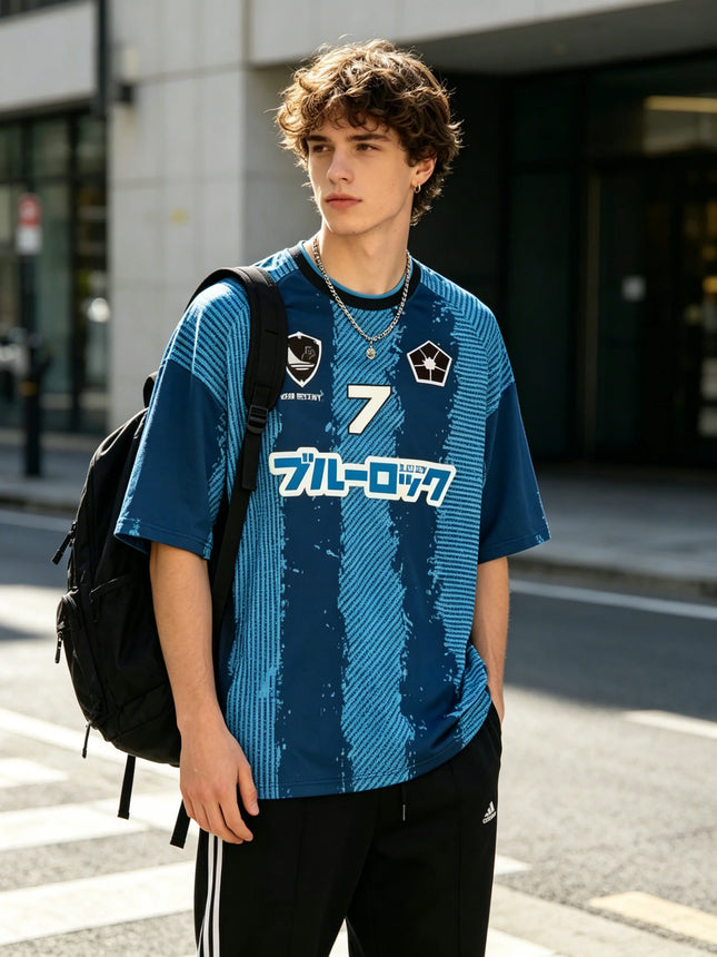 Blue Lock Japan Anime 3D Print Sports Quick-dry Breathable Men T-shirt Outdoor Football Jersey Harajuku Short-sleeve Clothing