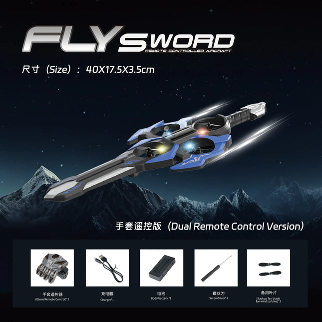 Sword Flying RC Drone Toy, Remote Control Air Floating Spinner Magic Hovercraft Gift for Kids Boys Girls