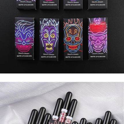 Lip Gloss in a Box of Three, Pearlescent Lipstick in a Non-Stick Cup, Shiny Purple and Black Lip Gloss Set