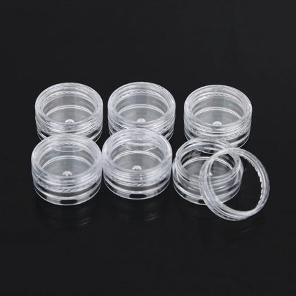 100pcs 2g/5g/10g Empty Plastic Jar Pots Transparent Sample Bottles Eyeshadow Cream Lip Balm Container Portable Makeup Jar