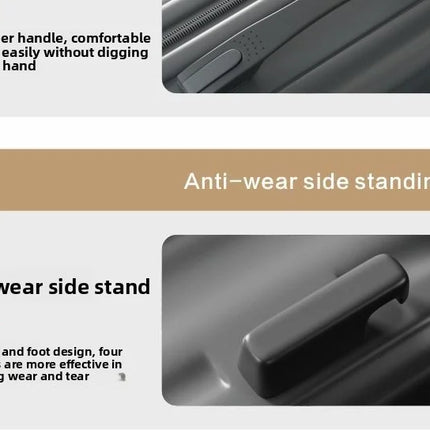 20 Inch Multifunction Large Capacity Luggage Business Carry on Boarding USB Charging Cup Holder 360° Spinner Wheels Suitcase