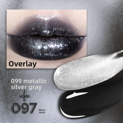 HYNTOOR Playful Rebellious Lip Gloss Planet  Mouth Black Mouth Silver Mouth Gray Lip Oil Mirror Water Gloss