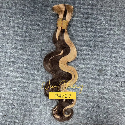 Blonde Body Wave Human Braiding Hair for Boho Braids 27# 2 Bundles Human Braiding Hair 100g Bulk Human Hair for 8-30inches