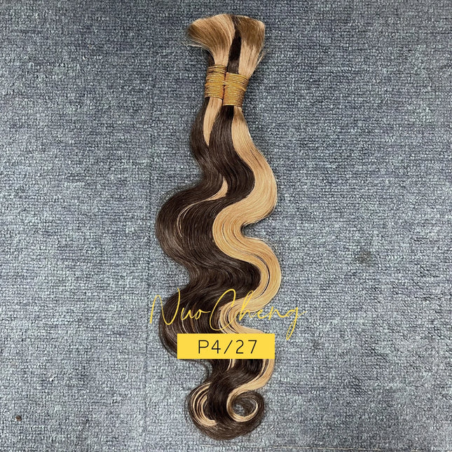 Blonde Body Wave Human Braiding Hair for Boho Braids 27# 2 Bundles Human Braiding Hair 100g Bulk Human Hair for 8-30inches
