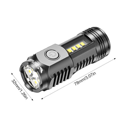 Mini Outdoor Flashlight With 3-Level Brightness Protable Hiking Camping Handheld Flashlights
