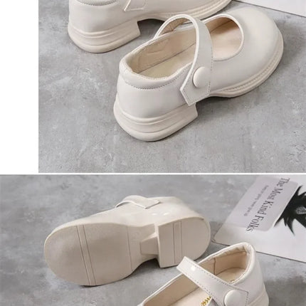 Girls Princess Shoes Glossy 2024 Fashion Soft Sole Kids Leather Flats Korean Style Children Flats Shoes Black Performance Shoes