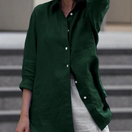 plus Size Women's Fashionable Solid Color Shirt Autumn Top Versatile Outerwear Formal Women's Clothing