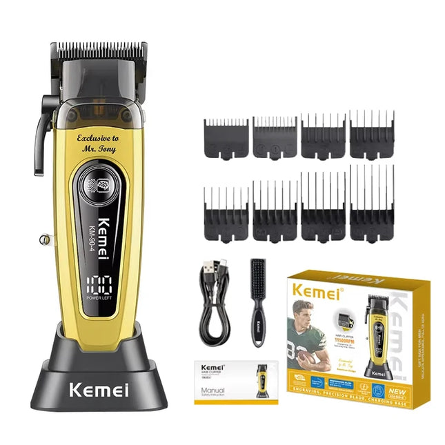 Kemei Rechargeable Electric Hair Clipper Professional Barber Trimmer For Man Cordless Shaver KM-90-4 KM-2293 Gold KM-3209 Kit