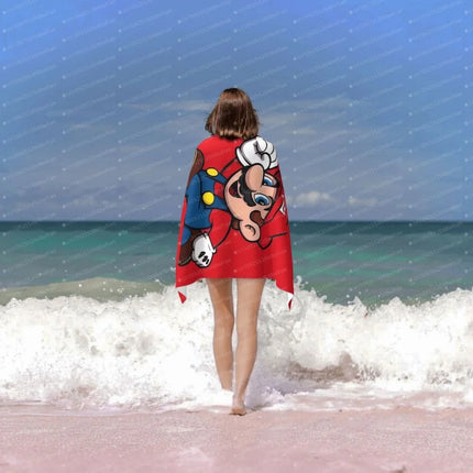 Super Mario Printed Pattern Microfiber Printed Beach Towel Yoga Beach Swimming Running Absorbent Beach Towel