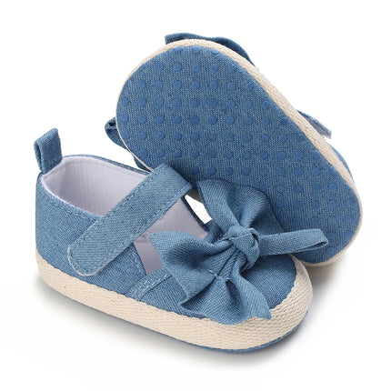 0-18 months cute baby shoes summer small fresh blue bow princess shoes sandals soft and comfortable soles slip walking shoes