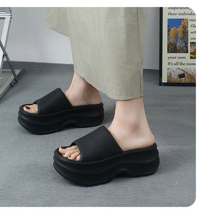 Eyriphy Thick Bottom Slippers Women Outdoor Beach Sandals Fashion Bathroom Slides Female Open Toe Slippers Cozy Soft Sole Shoes