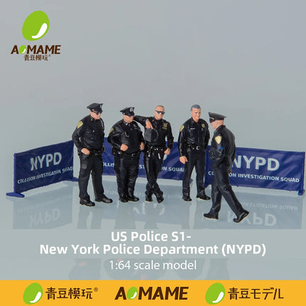 Kicarmod 1/64 NYPD New York Police Series Resin Miniature Scene Figure Model for 1/64 Diecast Car Diorama Collection Gift