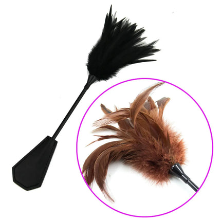 Double Side Feather Tickler Erotic Flirting Spanker Paddle Fetish Slave Flogger Harness Whip  BDSM Adult Games For Couples