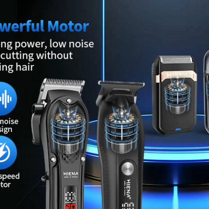 HIENA Pro Hair Clipper Set High Power Portable Cordless Hair Cutting Machine Men's Professional Electric Beard Shaving Razors