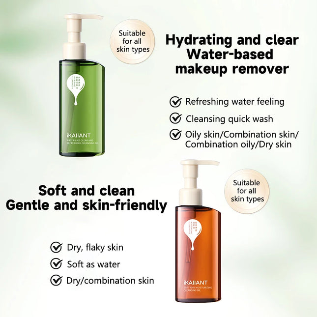 iKAIIANT Cleansing Oil Hydrating Makeup Remover for Face and Eyes, Gentle & Non-Irritating Deep Cleansing Water for Clear Skin