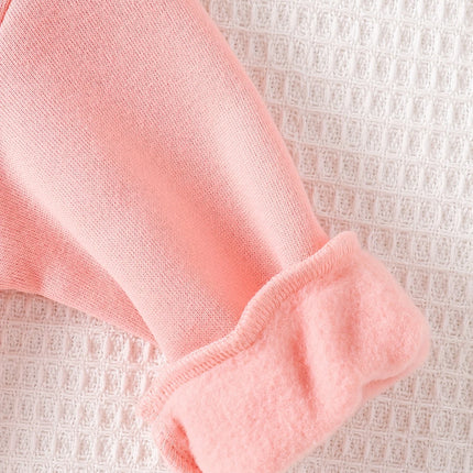 Newborn baby girl's English printed fleece hoodie and sporty casual pants are suitable for outdoor use
