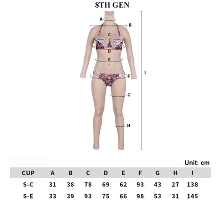 KUMIHO 1/4/6/8TH GEN One Piece Cosplay Silicone Bodysuit  Sissy Fake Vagina Breast Forms Fake Boob For Transgender Drag Queen
