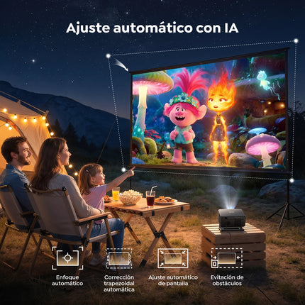 TOPTRO TP3 Projector Support 4K  Google TV 1080P FHD Auto Focus & Keystone BT5.3 WIFI6 Smart Home Theater with Rotating Stand