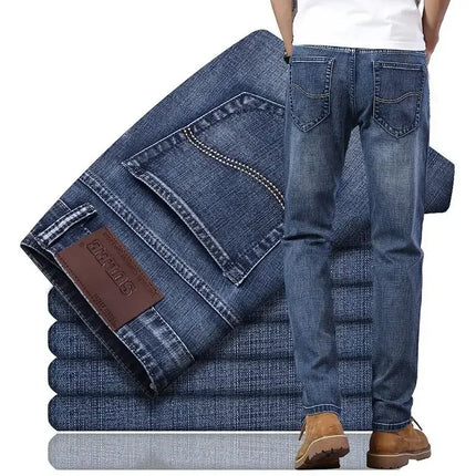 SULEE Brand 2025 New Four Seasons Men's Slim Elastic Pants Fashion Business Denim  for  Stretch Men Jeans Vaqueros Hombre