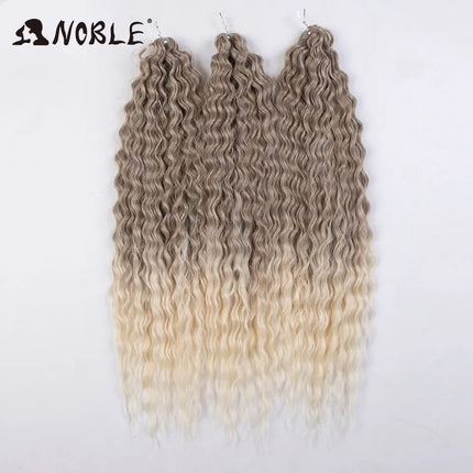 Noble 24Inch 300g Crochet Hair Curl Hair Water Wave Ombre Blonde Twist Crochet Hair Braid Hair Deep Wave Braiding Hair Extension