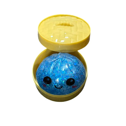 Glitter Dumpling Squishy with Box Dumplings Sensory Steamer Soft TPR Dough Ball for Decompression Fidget Toy Stress Relief Gift