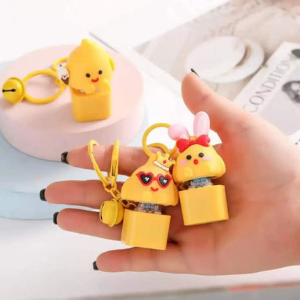 Yellow Chick Wooden Fish Keyboard Keychain Electronic Wooden Fish Mechanical Keyboard Keychain Merit +1 Axle Tester