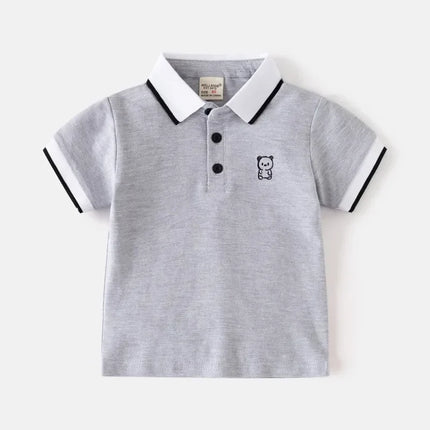 HoneyCherry Children's Short-sleeved T-shirt New Boys Polo Shirt Baby Half-sleeve Embroidery Tops Kids Designer Clothes