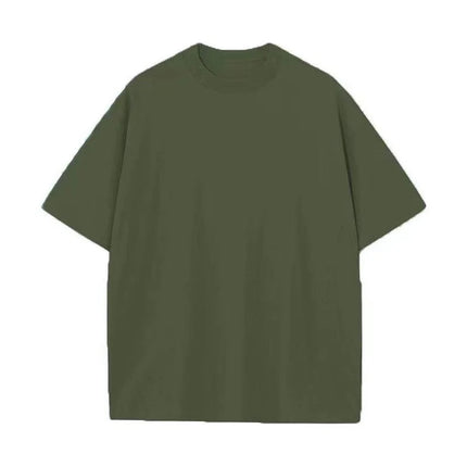230G M-5XL Solid T Shirt 100% Cotton Gym Sport Fitness Loose Large Size Men Short Sleeve Running Shirt Men Workout Training Tees