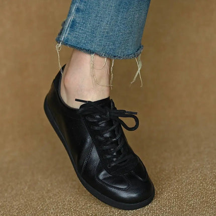 Genuine leather German training shoes Woman flats suede Retro For Women's sneakers Luxury High quality