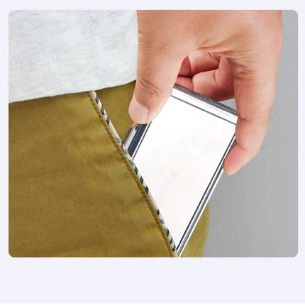 Slim Mirror Polished Metal Cigarette Case Portable Stainless Steel Pocket Cigarette Box Durable Cigarette Storage Holder for Men