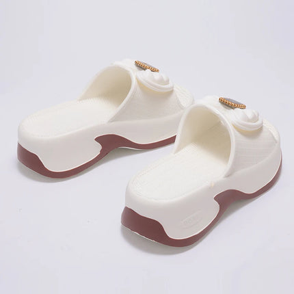 Eyriphy Size: 35-36 to 39-40 Women's Slippers Women High Heels Summer New Fashion Thick-soled Slippers Soft High-value Versatile