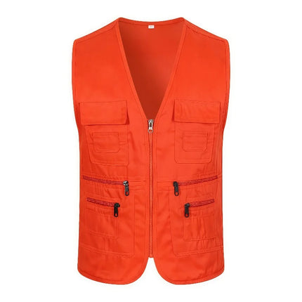 Men's Multi Pocket Tank Top Summer Men American Tactical Hiking Fishing Photography Director Mesh Sleeveless Outdoor Jacket Vest