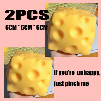 1-5PCS Jumbo Cheese Cube Stress Ball Shapeable Squeeze Decor Non-Bounce ASMR Sensory Anti-Stress Relief Gadget Gifts 6/7/10/12CM