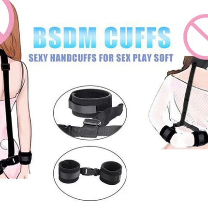 BDSM Bondage Erotic Products Plush Backhand Collar Restraint Strap Female Flirting Sexual Slave Adult Games Sex Toys for Couples