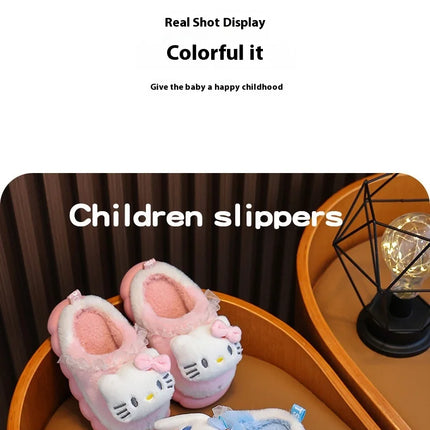 New Autumn And Winter Children'S Cotton Slippers For Boys And Girls Cute Cartoon Indoor Slippers For Infants And Young Children