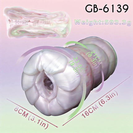 SHAZ Glossy Purple Fantasy Dragon Onahole, Soft Silicone Male Masturbator Stroker with Realistic Tunnel, Adult Male Pleasure Toy