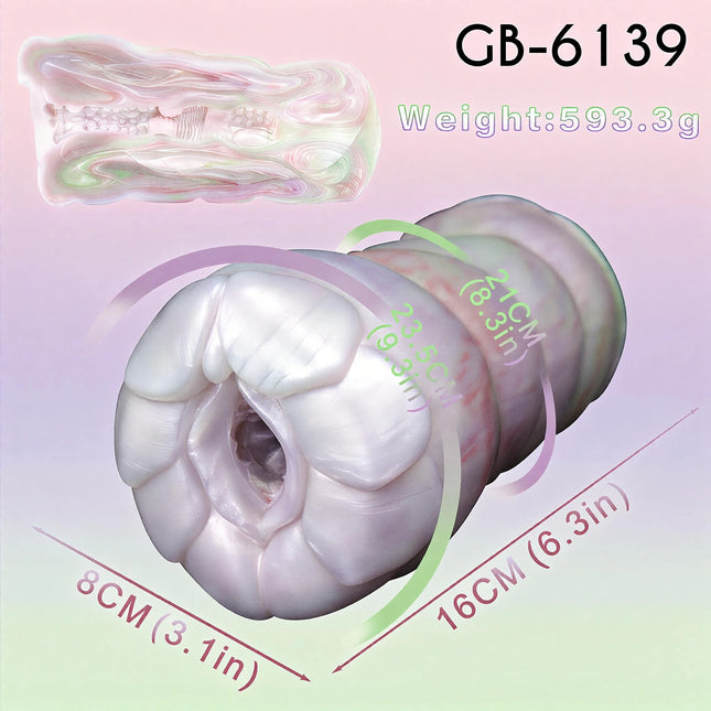 SHAZ Glossy Purple Fantasy Dragon Onahole, Soft Silicone Male Masturbator Stroker with Realistic Tunnel, Adult Male Pleasure Toy
