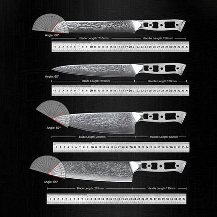 TURWHO DIY Kitchen Knives Blank Blade 67 Layer Damascus Steel VG10 Japanese Chef Santoku Kiritsuke Slicing Utility Knife Parts