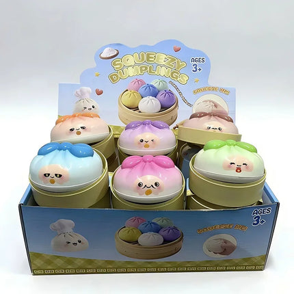 Dumpling Squishies Rainbow Dumpling Squeeze Ball Fidget Toy Mystery Blind Box Pinch Stress Relieve Slow Rebound Ornamnet