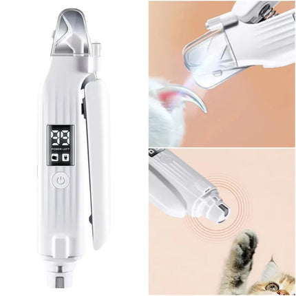 Electric Pet Nail Trimmer with LED Lights Pet Nail Grinder Dog Nail Trimmer and Grinder for Small Medium Large Dogs/Cats